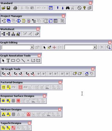 1.3.4 The Toolbars These provide access to the most commonly used functions. If a toolbar is not currently displayed, click Tools > Toolbars and then select the appropriate one.