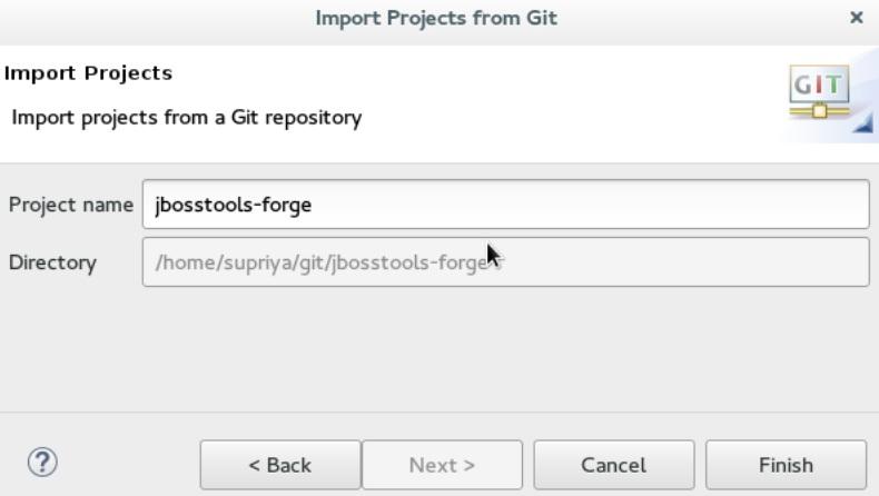 Red Hat JBoss Developer Studio 10.3 Getting Started with JBoss Developer Studio Tools c. Click Git and then click Next. d. In the Wizard for project import section, click Import as general project. e.