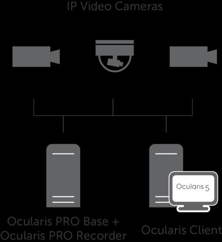 Here is a sample diagram for a simple Professional system with all components installed on one PC: Ocularis