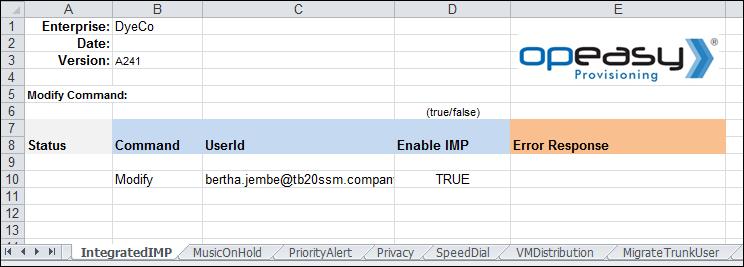 Example Advanced IntegratedIMP Sample Import
