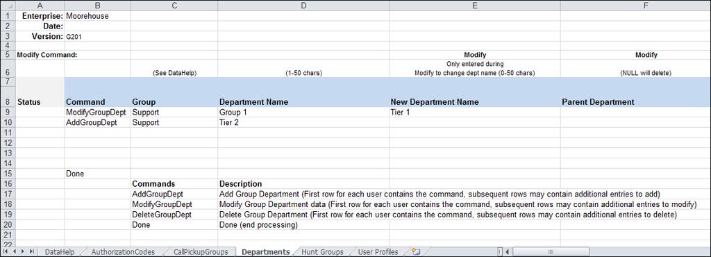 Example Group Departments Sample Import