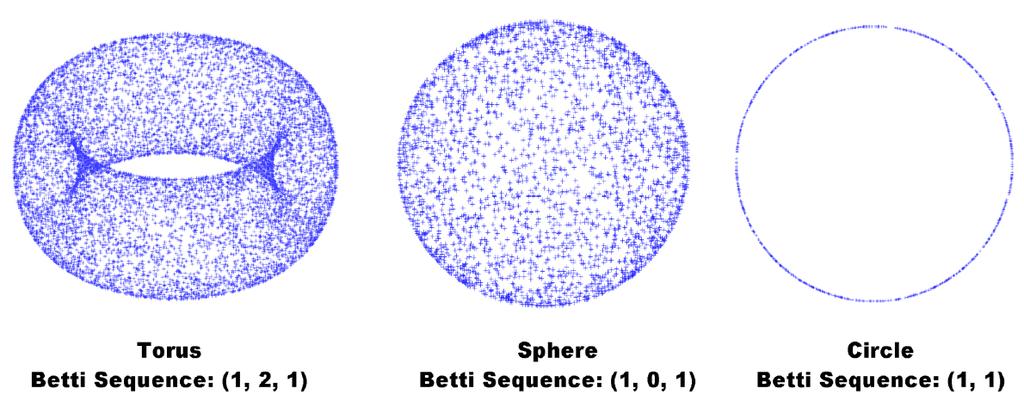 2 Application Area Figure 1: Betti Sequences of Various Shapes Using these ideas we wish to create test data sets with only a probabilistically notion of a metric.