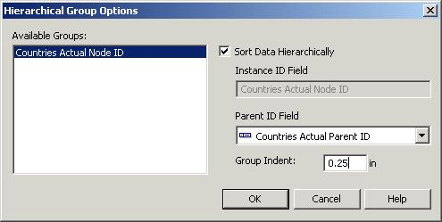 Note: The Instance ID Field and Parent ID Field must be of the same data type.