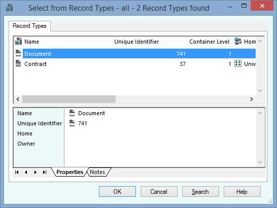 Select Record Type The default setting Record Type is Document.