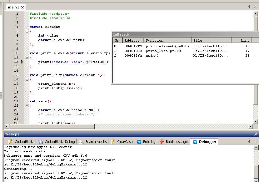 CodeBlocks. Run program under debugger T.U.