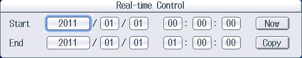 Setting Scheduled Times for Real-Time Printing Press the Real-time Control soft key to display the following screen. 19.
