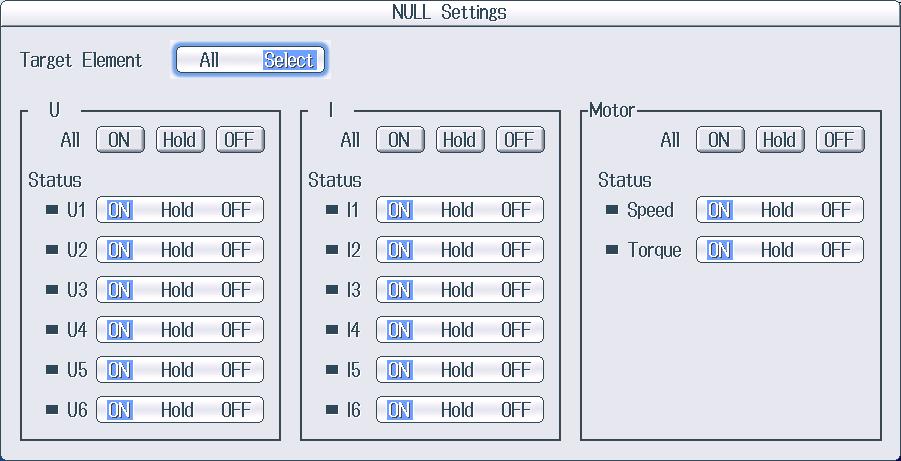 21.9 Using the NULL Feature This section explains the following settings for the NULL feature: NULL feature setup method All the signals of a given signal type or the selected signals Enabling and