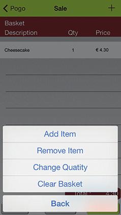 Sale Screen Adding Items to the Basket Click Add Item and search for the name of the particular product in your catalogue or select from the list in order to add to