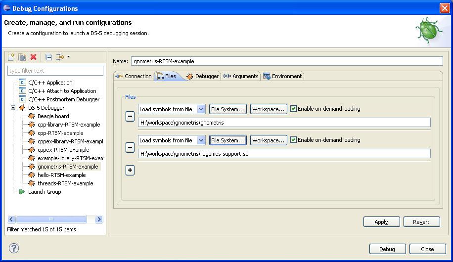 Debugging embedded applications Figure 6-3 Adding individual shared library files Alternatively if you have multiple library files then it is probably more efficient to modify the search paths in use