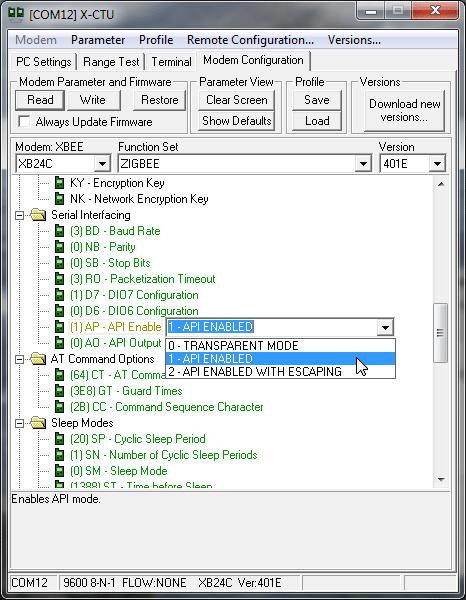 Part 4: Over-The-Air Configuration Configure Remote Modules You can configure the XBee modules over-the-air using X-CTU. To use this feature, the coordinator must be configured for API mode.