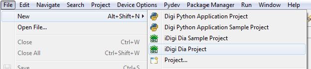 Step 5: Create your first idigi Dia Project The idigi Dia (Device Integration Application) is software written in Python that simplifies the task of gathering data from attached devices (such as XBee