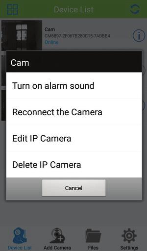 You can turn off / on the alarm sound by click in the device list, and click Turn off / on alarm sound On Screen Display: The time will be