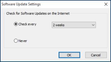 You see this window: 3. Do one of the following: To change how often the software checks for updates, select a setting in the Check every menu.
