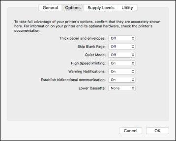 You see a screen like this: 4. Select any of the available printing preferences. 5. Click OK.