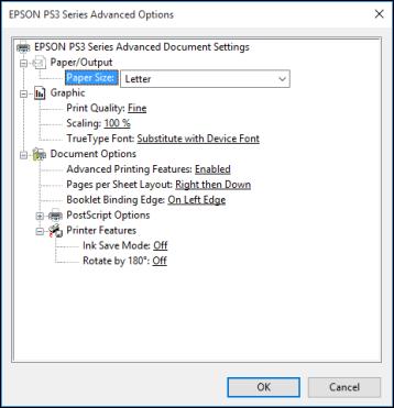 Selecting Additional Layout and Print Options - PostScript Printer Software - Windows You can select a variety of additional layout and printing options for your document or photo by clicking the