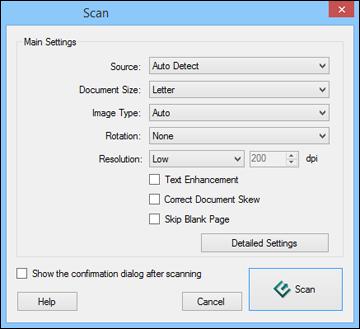 You see a window like this: Note: With OS X, you can download and install Epson Scan scanning software, which will provide additional image adjustment features within Document Capture.