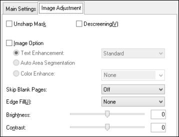 Available Image Adjustments - Office Mode You can select these Image Adjustments options in Epson Scan Office Mode.