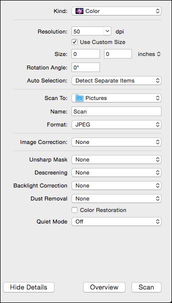 4. Select the Scan Mode setting indicating where you placed your original
