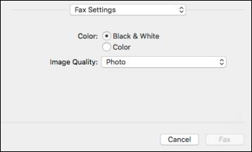 You see this window: 9. Select the Color and Image Quality settings you want to use for your fax. 10. Click Fax.
