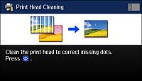 You see a screen like this: 5. Select Print Head Cleaning. You see a screen like this: 6. Press the B&W button to clean the print head.