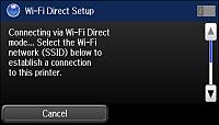 7. Enter your Wi-Fi Direct password. Note: Your password must be at least 8 and no more than 22 characters long. Press or to move the cursor.