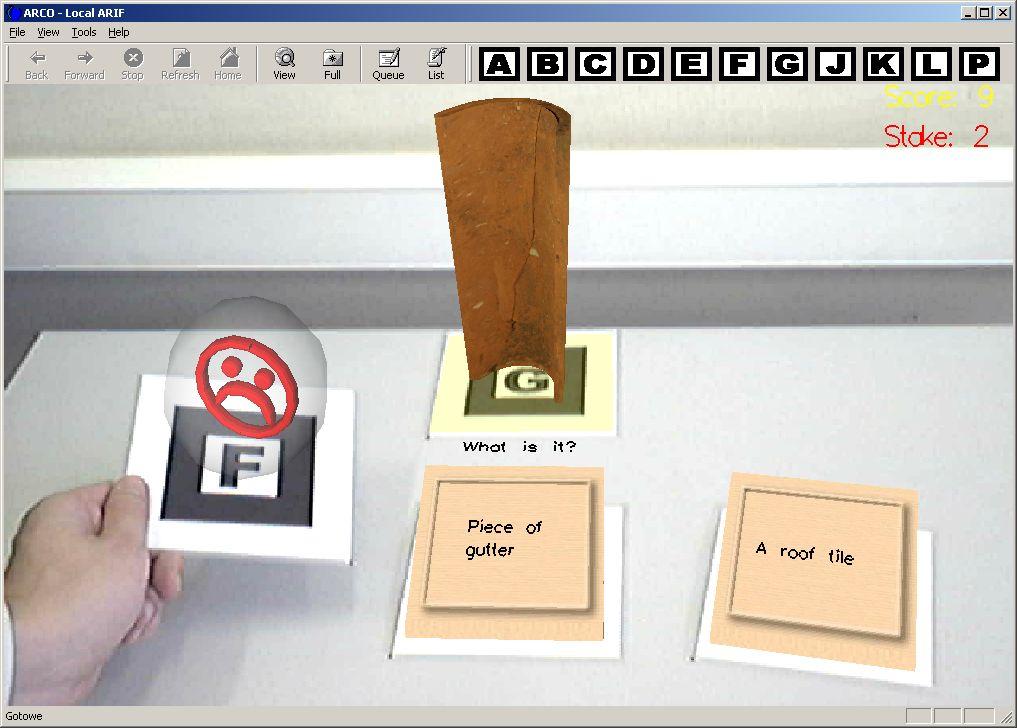 An Interactive Learning Scenario A 3D model and a question are displayed on