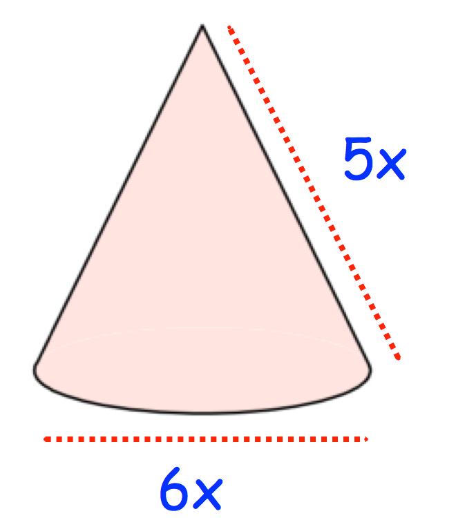 37. The diagram below shows a solid cone.