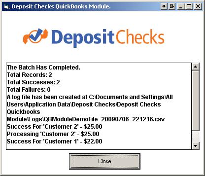 Run Batch click this button to run the batch. o o When running the batch, you will see a dialog box showing you the status as the batch process progresses.