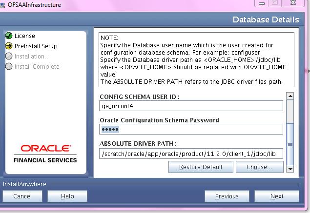 Installing OFS GRC Application Pack Chapter 4 Installing OFS GRC Pack Note: The JDBC URL, Configuration Schema User ID, Oracle Configuration Schema