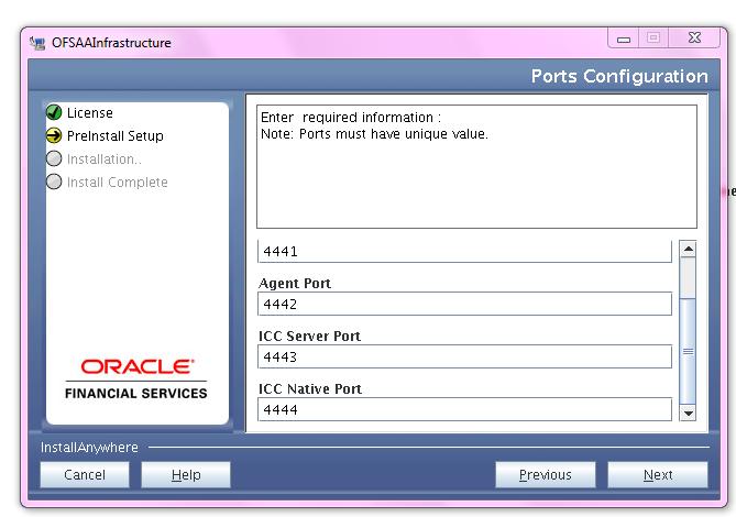 The Ports Configuration window is displayed. Figure 36.