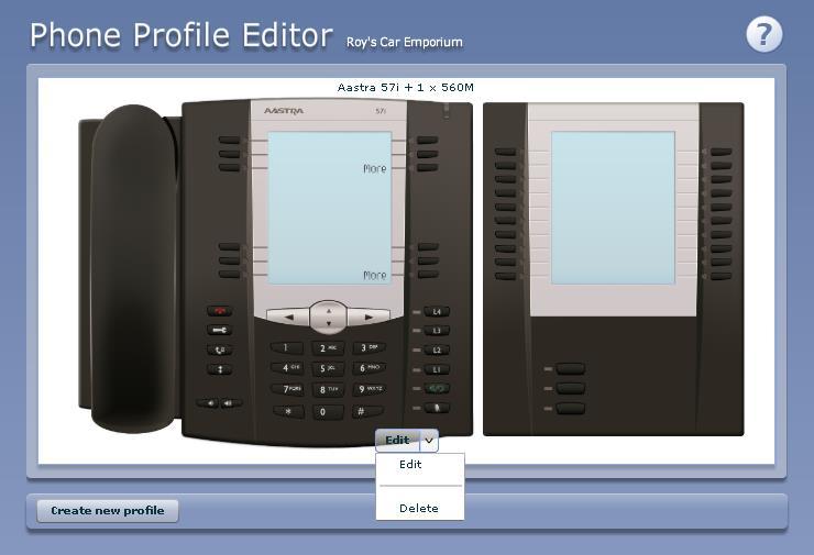 Figure 13: Default Phone Profile 4.5.3 Modifying a phone profile To modify a phone profile, follow these steps: 1.
