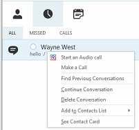 4.3 Click-t-call frm Skype fr Business Menus Mst f the Skype fr Business menus are extended with Rainbw