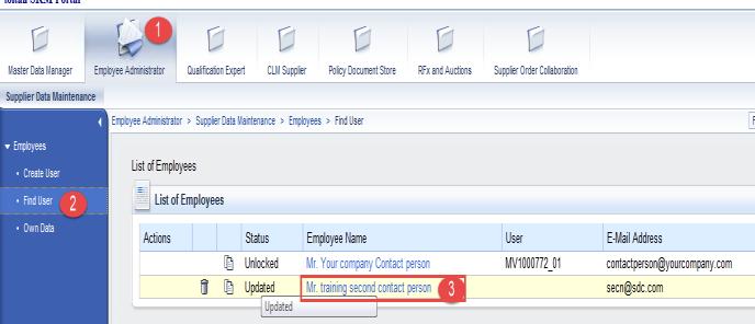 Newly created Employee will be visible in Find User menu.