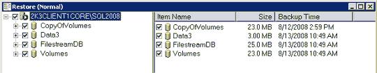 Data Recovery While you set up a recovery in the NetWorker User for SQL Server GUI, you can restrict the number of backups that are displayed on the Change Browse Time page, Database Properties page,
