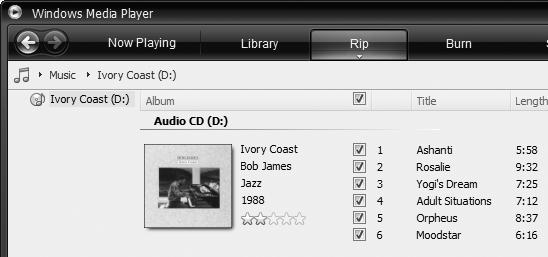 just inserted (which will have a little CD icon beside it), as indicated in the next screenshot.
