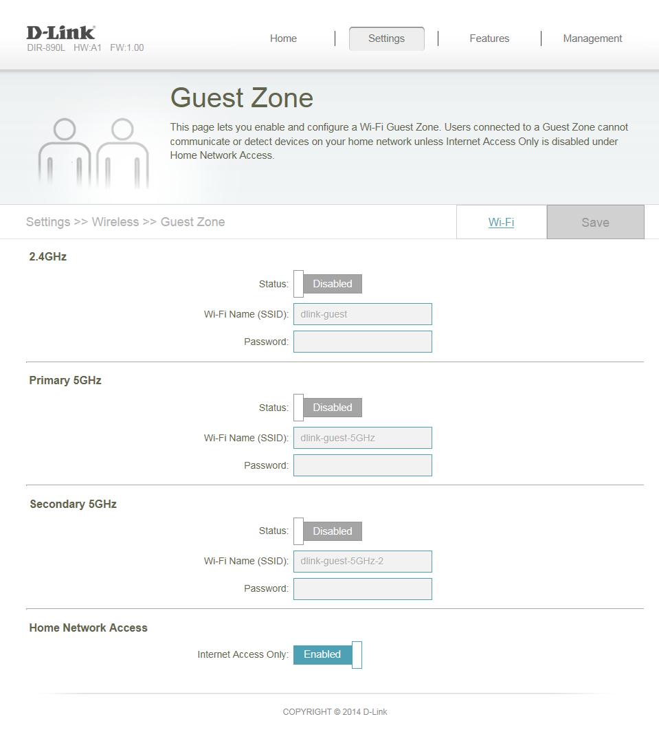 Section 4 - Configuration Guest Zone The guest zone feature will allow you to create temporary zones that can be used by guests to access the Internet.