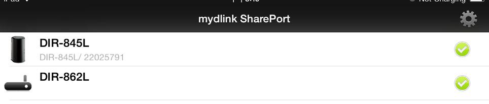 Section 6 - mydlink Shareport 6. You can now use the mydlink SharePort app interface to stream media and access files stored on your removable drive.