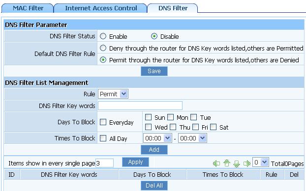 1. You can select enable and click Save to enable IP Firewall function. This is only the first step, you should continued to create appropriate rules for IP Firewall. 2.