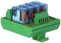 .. 4304 series relay interface module 4 way (43 series relay 10A) 4-way DIN rail mounting relay interface module Compact: (H) 90 x (W) 54 x (D) 30 mm (with relays) Incorporates LED relay status