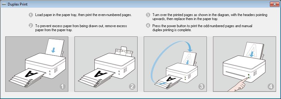 In the More Settings page, check the [Duplex] option and select the type of duplex printing, then click [OK]. 3. On the Print page, click the [Print] button.