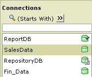 Remove an existing database connection Test a database connection's validity The already available connections are listed on the left of the