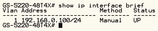 5. Configuring IP Address The Managed Switch is shipped with default IP address shown below. IP Address: 192.168.0.100 Subnet Mask: 255.