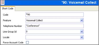 5.6.2. Meet-me Conference and Auto-attendant Codes Features like Meet-me Conference and Auto-attendant are configured on Voicemail Pro and are beyond the scope of this document.