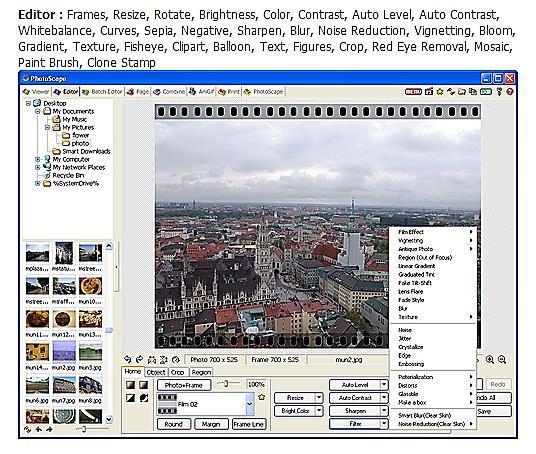 Free Editing Software PhotoScape The Editor has a wide