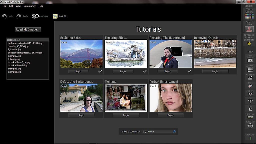Almost Free Editing Software Smart Photo Editor It starts with the option of a