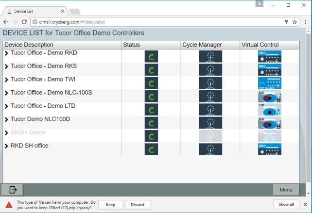 Operate the Cycle Manager as you need. When finished you can either choose Directory or just close the window.