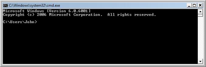 Open the command prompt by clicking Start > Run > type cmd > click OK.
