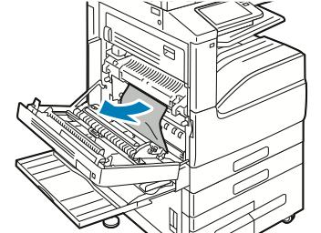Troubleshooting a. Open the Bypass Tray. b. Lift the release lever. c. Open Door A. 2. Remove the jammed paper. 3.