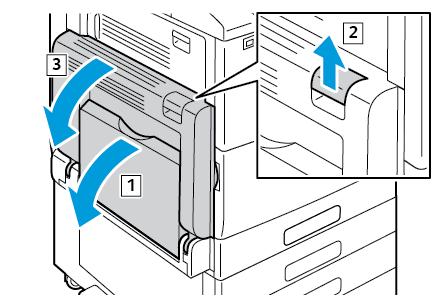 Open the Bypass Tray, lift the release lever, then open