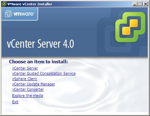 If you install vcenter Server on Windows Server 2003 SP1, the disk for the installation directory must have the NTFS format, not the FAT32 format.